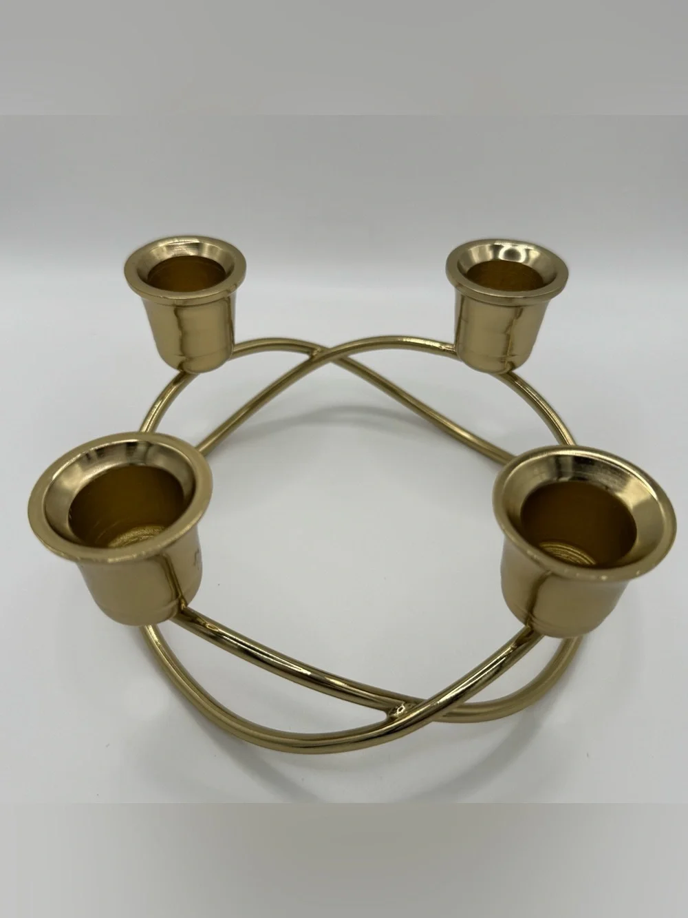 Vintage PartyLite Brass Quartet Candle Holder 4 Taper Candelabra Centerpiece MCM - Picture 8 of 10